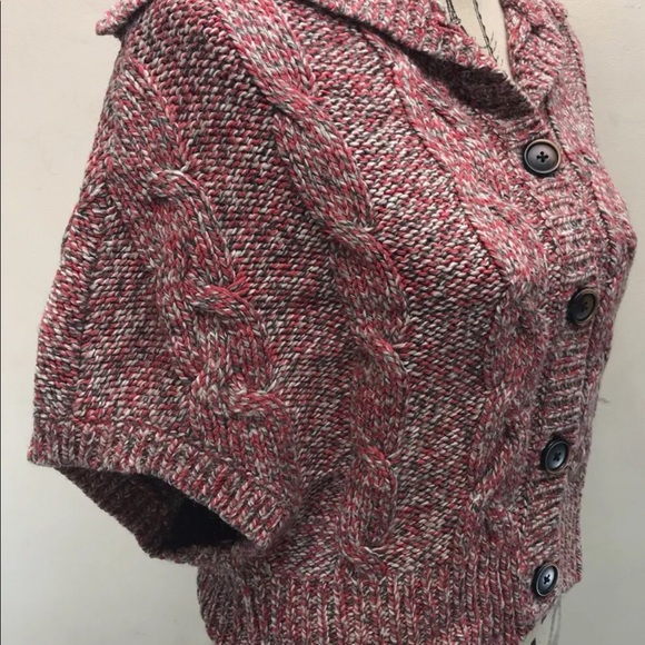 American Eagle Bolero Turtle Neck Sleeveless Multi Colour Buttons XS Knit Women - Picture 4 of 7